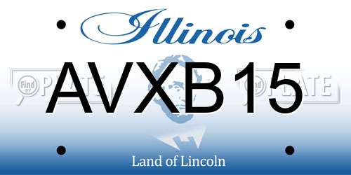 AVXB15 Illinois License Plate