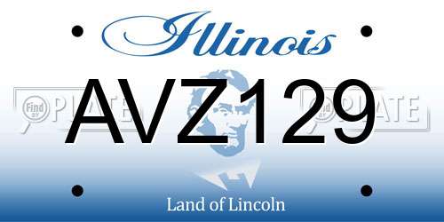 AVZ129 Illinois License Plate