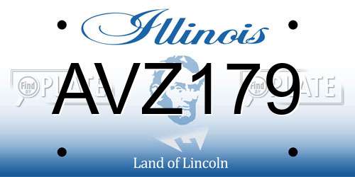 AVZ179 Illinois License Plate
