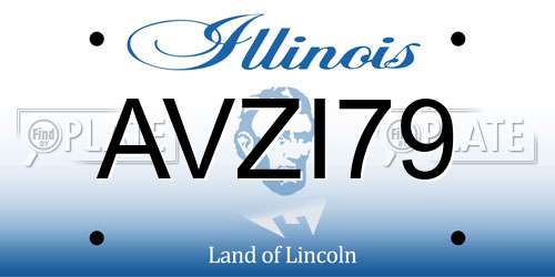 AVZI79 Illinois License Plate