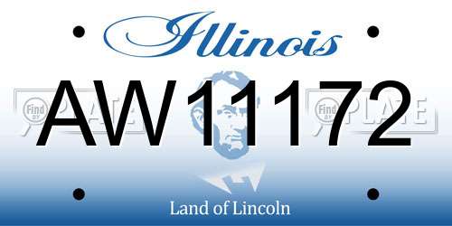 AW11172 Illinois License Plate