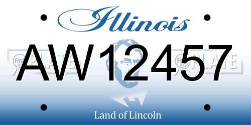 AW12457 Illinois License Plate