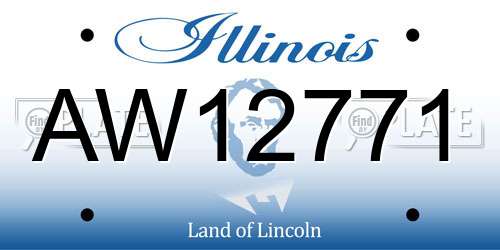 AW12771 Illinois License Plate