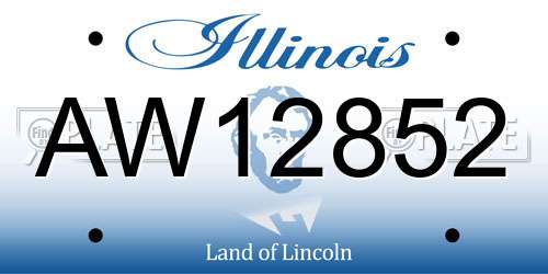 AW12852 Illinois License Plate