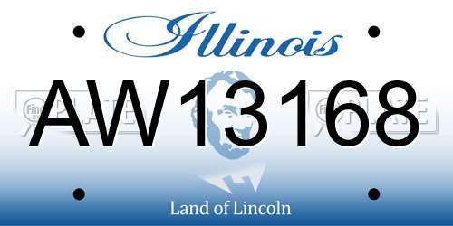 AW13168 Illinois License Plate