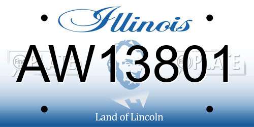 AW13801 Illinois License Plate
