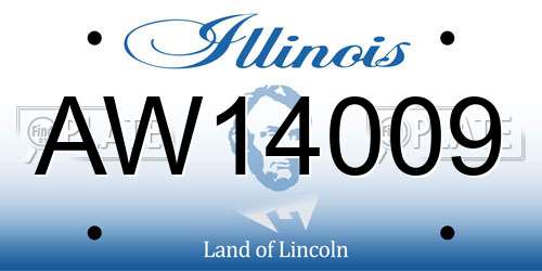 AW14009 Illinois License Plate