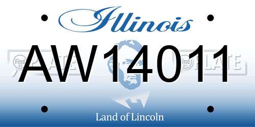 AW14011 Illinois License Plate