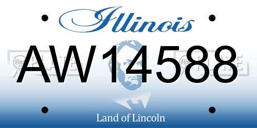 AW14588 Illinois License Plate