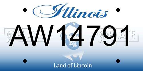 AW14791 Illinois License Plate