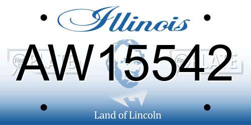 AW15542 Illinois License Plate