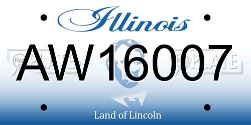 AW16007 Illinois License Plate