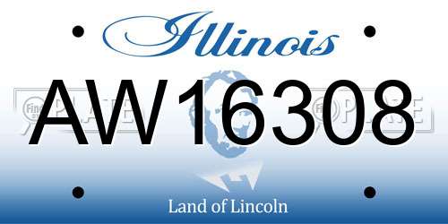 AW16308 Illinois License Plate