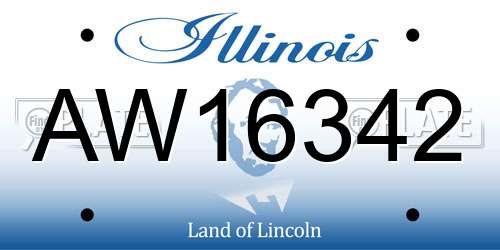 AW16342 Illinois License Plate