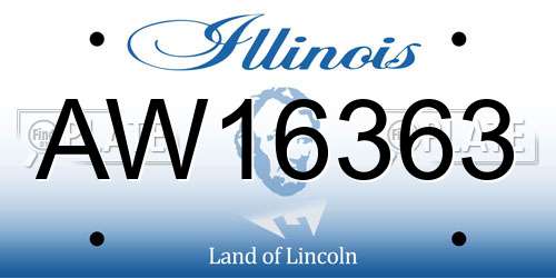 AW16363 Illinois License Plate