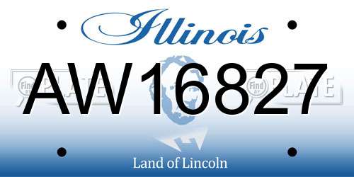 AW16827 Illinois License Plate