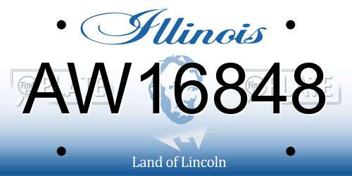 AW16848 Illinois License Plate