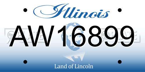 AW16899 Illinois License Plate