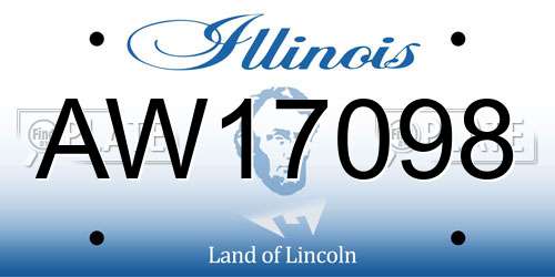 AW17098 Illinois License Plate