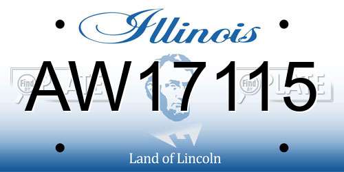 AW17115 Illinois License Plate