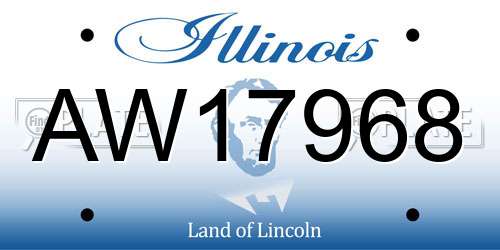 AW17968 Illinois License Plate