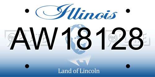 AW18128 Illinois License Plate