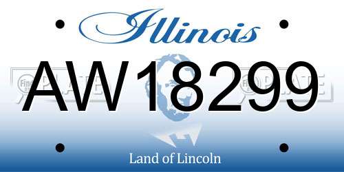 AW18299 Illinois License Plate