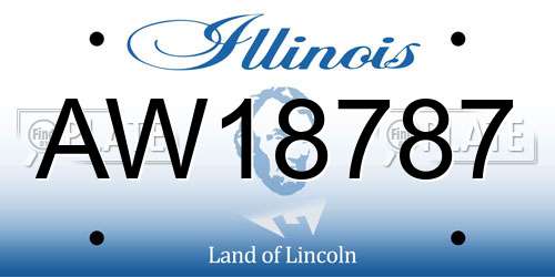 AW18787 Illinois License Plate