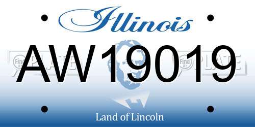 AW19019 Illinois License Plate