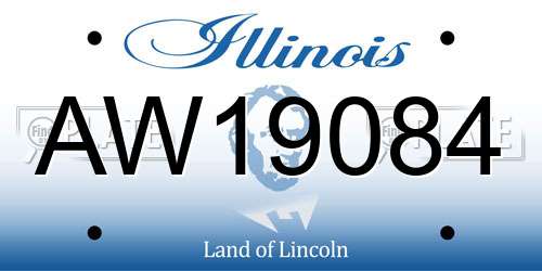 AW19084 Illinois License Plate