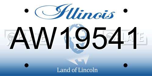 AW19541 Illinois License Plate