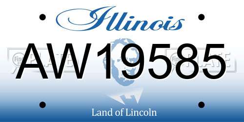 AW19585 Illinois License Plate