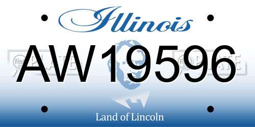 AW19596 Illinois License Plate