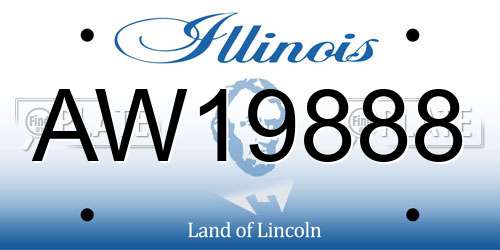 AW19888 Illinois License Plate