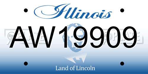 AW19909 Illinois License Plate
