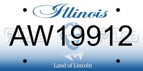 AW19912 Illinois License Plate