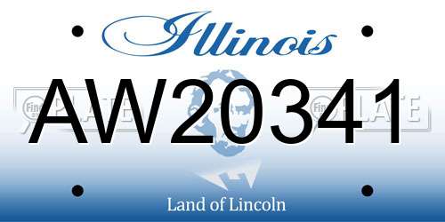 AW20341 Illinois License Plate