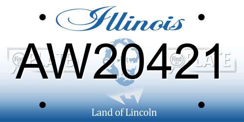 AW20421 Illinois License Plate