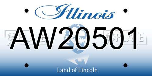 AW20501 Illinois License Plate