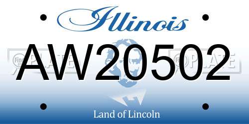 AW20502 Illinois License Plate