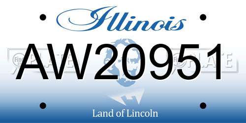 AW20951 Illinois License Plate