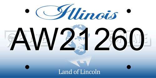 AW21260 Illinois License Plate