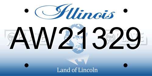 AW21329 Illinois License Plate
