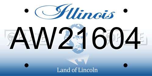 AW21604 Illinois License Plate