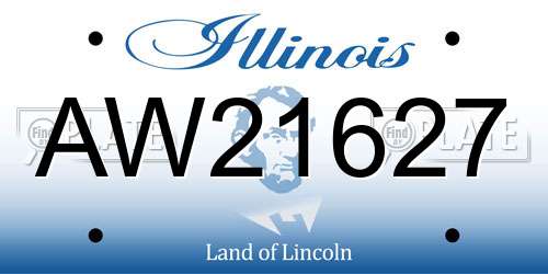 AW21627 Illinois License Plate