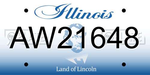 AW21648 Illinois License Plate