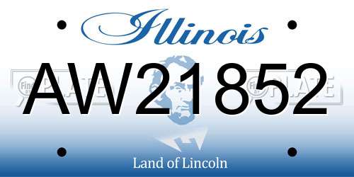 AW21852 Illinois License Plate