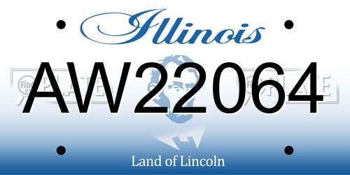 AW22064 Illinois License Plate