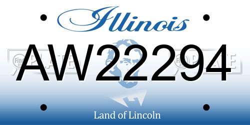 AW22294 Illinois License Plate