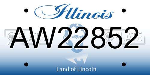 AW22852 Illinois License Plate